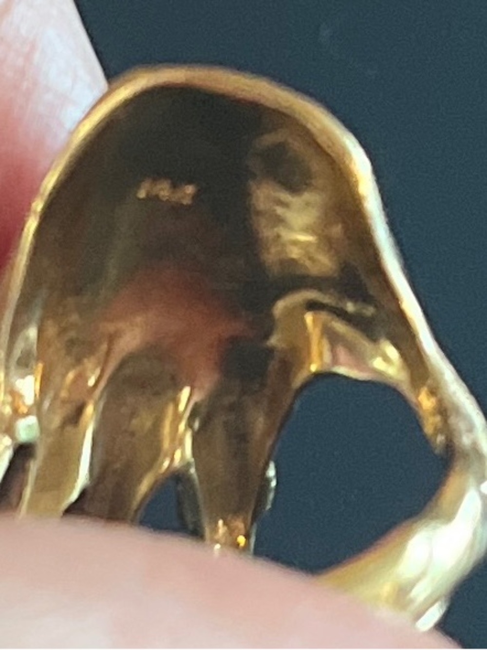 Vintage 1970s 14K Yellow Gold Modernist Diamond Statement Ring - 7.58 G - Sz 7.5 - Picture 10 of 12